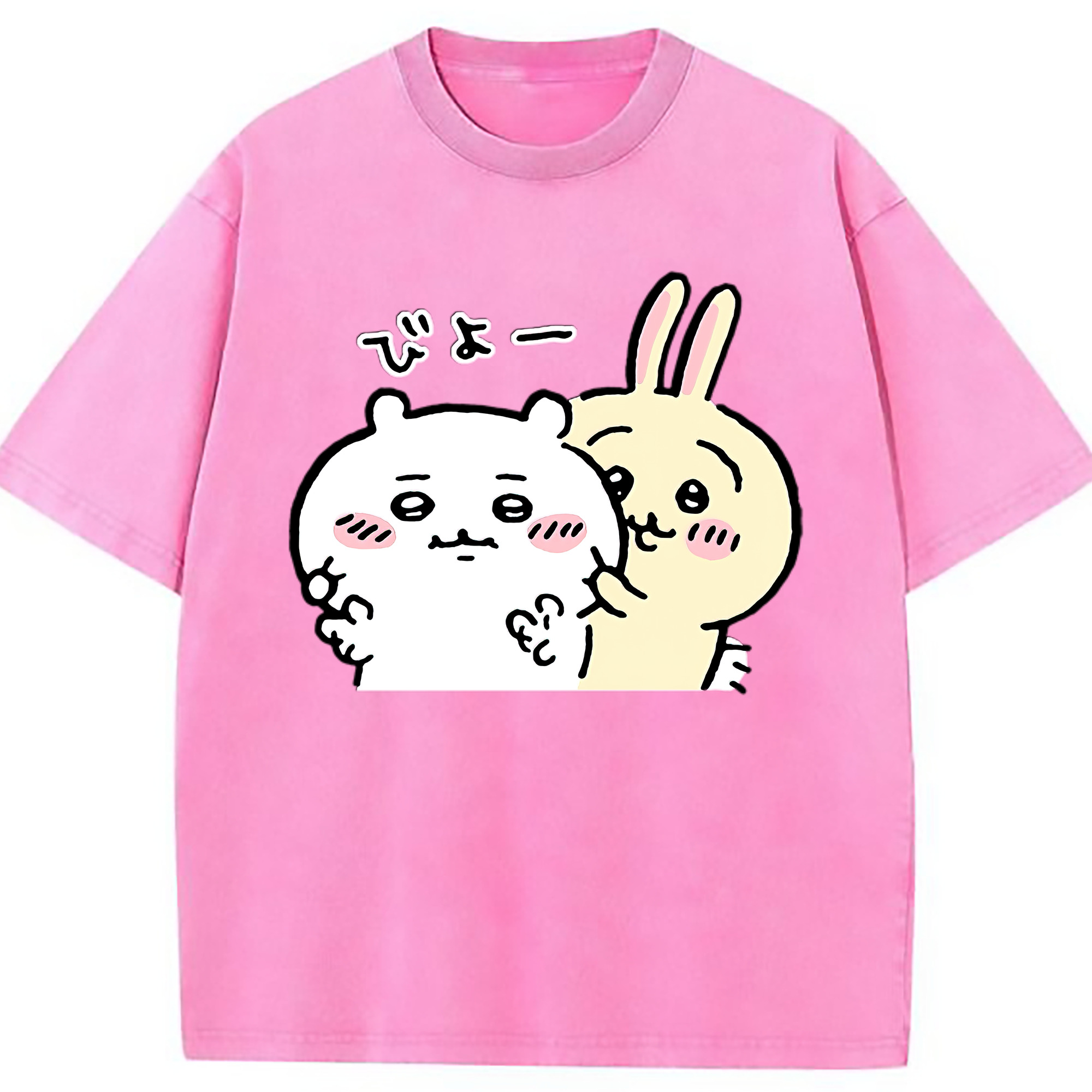 （画像用） ちいかわ うさぎ Chii-kawa usagi 綿100% ヴィンテージ風 半袖Tシャツ（フロントプリント）